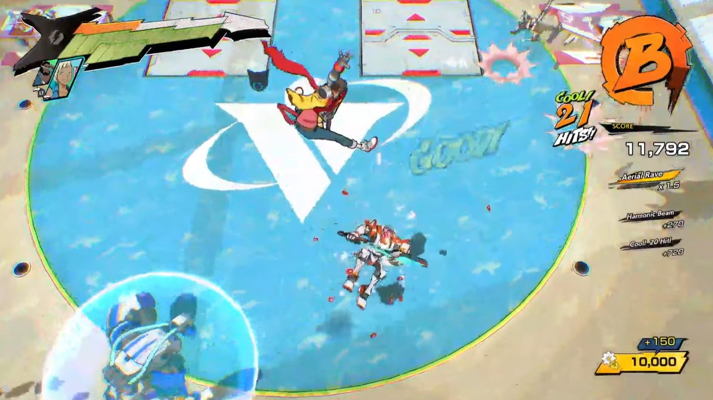 The game combines action combat with a rhythm game mechanic.